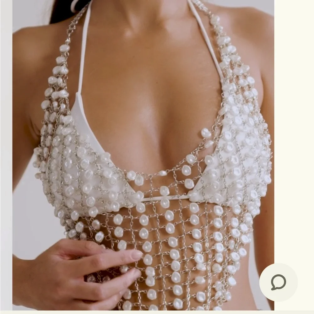 Meshki Gretchen Pearl shell Halter top - Picture 6 of 8
